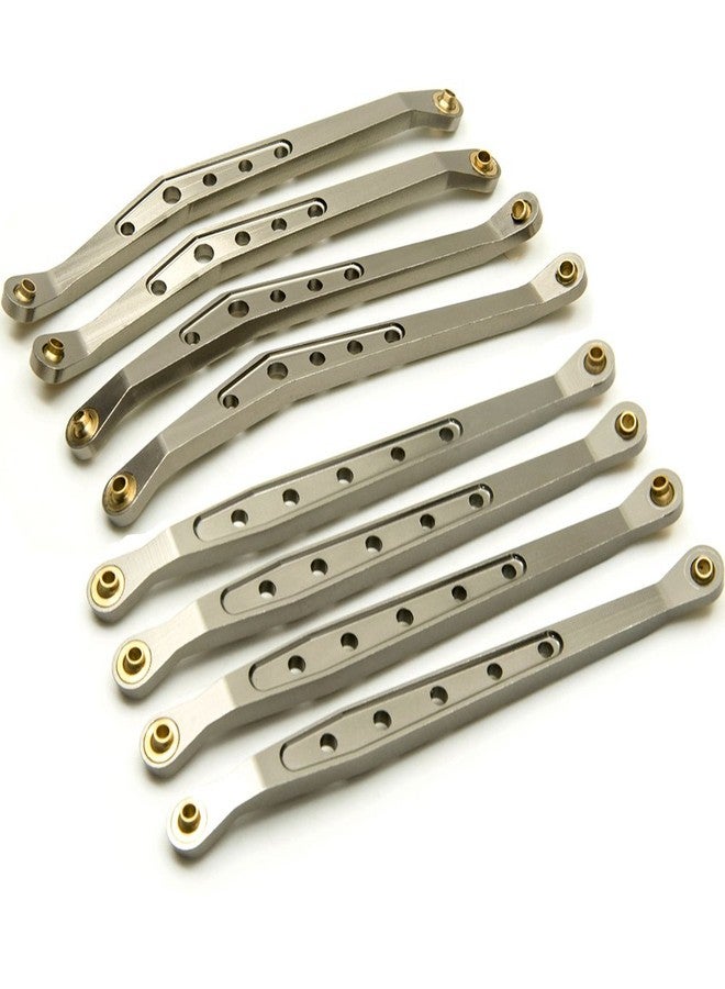 QUE-T 8 Pcs Aluminum Linkage Rod Arm Set/Upper and Lower Suspension Links Set of 8 for 1/10 Axial Wraith 90018 RC Truck (Titanium, Type A) - Image 1